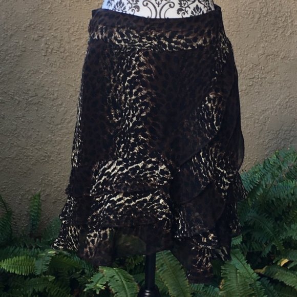 Express leopard print ruffle skirt - Picture 1 of 6